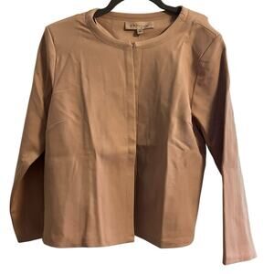 Philosophy Open Front Shoulder Pad Blush Pink Blazer 3/4 Sleeve Size M